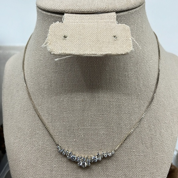 Diamonique by QVC Sterling Silver Necklace, Adjustable 14–16 Inches - Picture 3 of 17